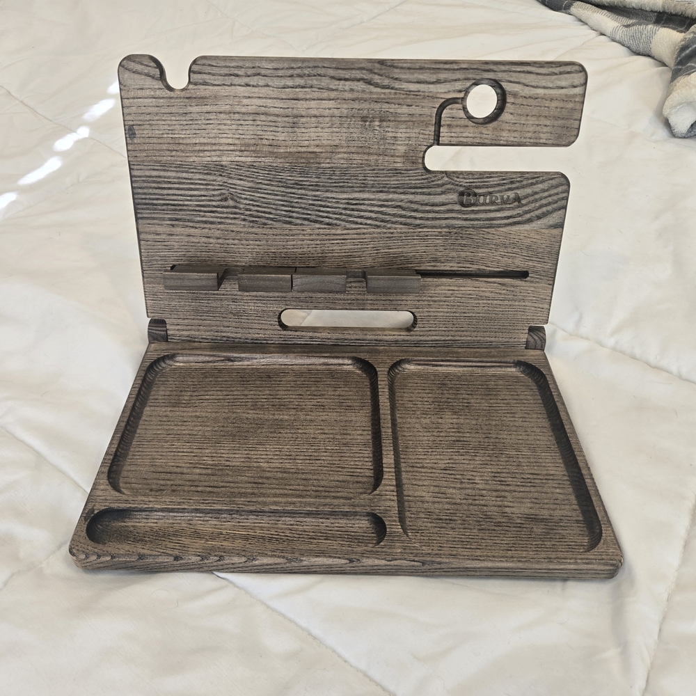 Wooden Tablet Stand and Organizer